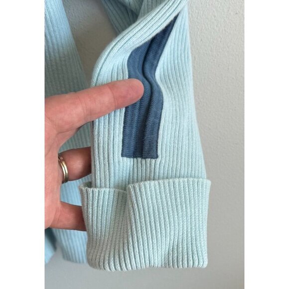 Daisy Fuentes Womens Blue Ribbed Knit Quarter Zip Sweater 1X Cuffed Hem - Picture 11 of 13
